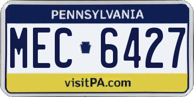 PA license plate MEC6427