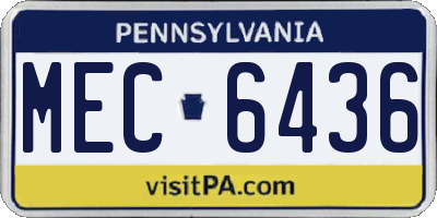 PA license plate MEC6436