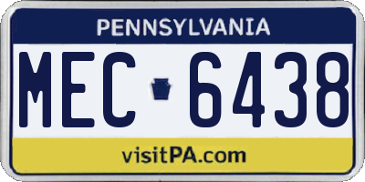 PA license plate MEC6438