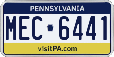 PA license plate MEC6441