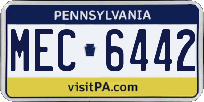 PA license plate MEC6442