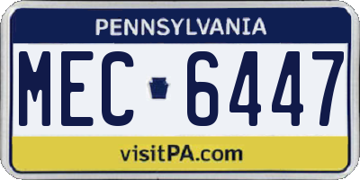 PA license plate MEC6447