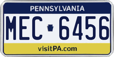 PA license plate MEC6456