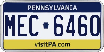 PA license plate MEC6460