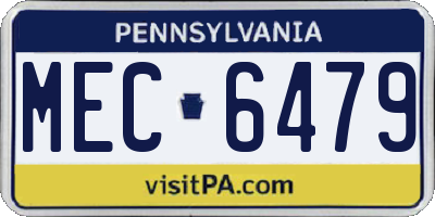 PA license plate MEC6479