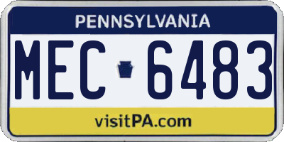 PA license plate MEC6483