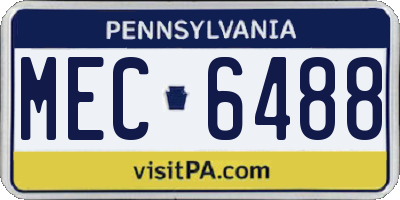 PA license plate MEC6488