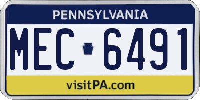 PA license plate MEC6491