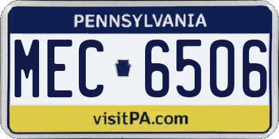 PA license plate MEC6506