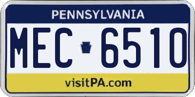 PA license plate MEC6510