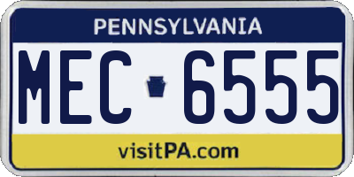 PA license plate MEC6555