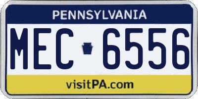 PA license plate MEC6556