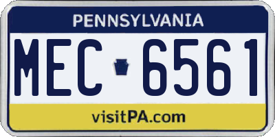 PA license plate MEC6561