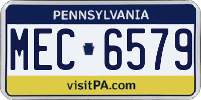 PA license plate MEC6579