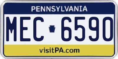 PA license plate MEC6590