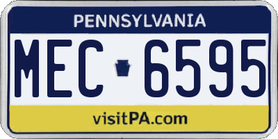 PA license plate MEC6595