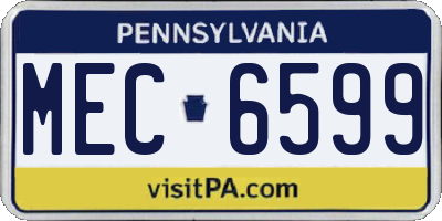 PA license plate MEC6599