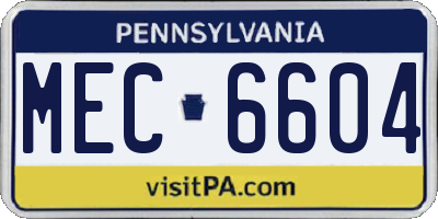 PA license plate MEC6604
