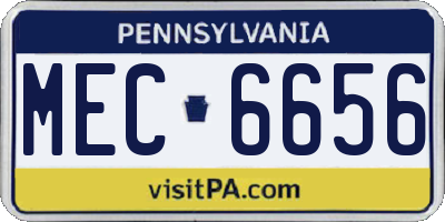 PA license plate MEC6656