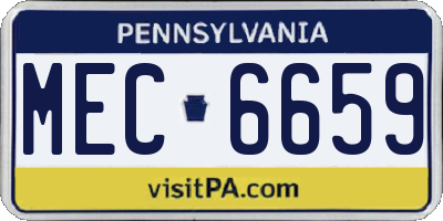 PA license plate MEC6659