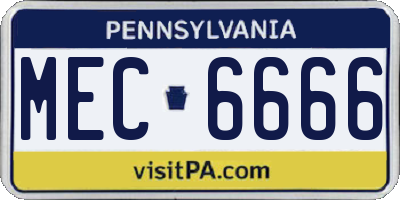 PA license plate MEC6666