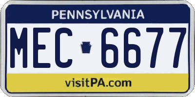 PA license plate MEC6677