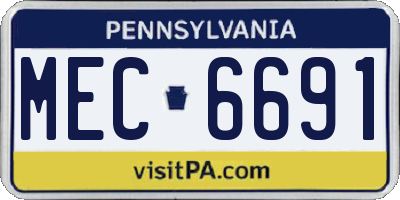 PA license plate MEC6691