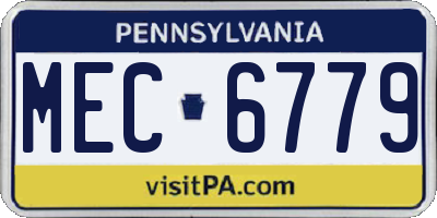 PA license plate MEC6779