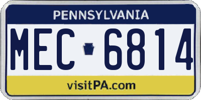 PA license plate MEC6814