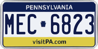 PA license plate MEC6823