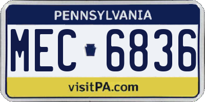 PA license plate MEC6836