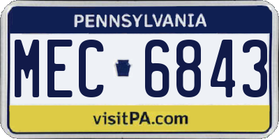PA license plate MEC6843