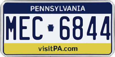 PA license plate MEC6844
