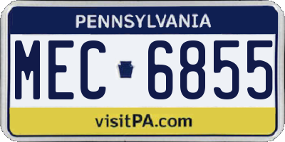 PA license plate MEC6855