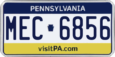 PA license plate MEC6856