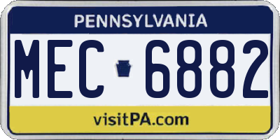PA license plate MEC6882