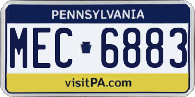 PA license plate MEC6883