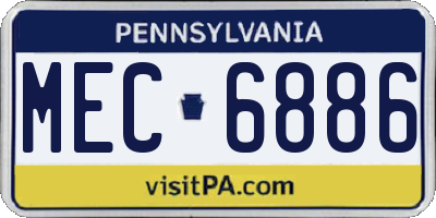 PA license plate MEC6886