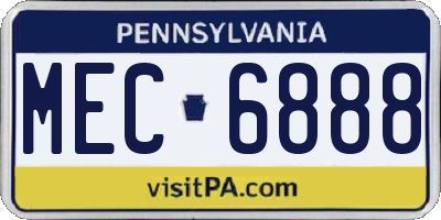 PA license plate MEC6888