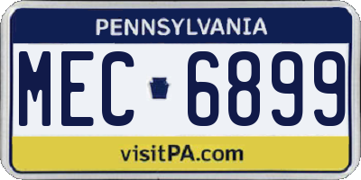 PA license plate MEC6899