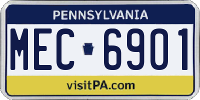 PA license plate MEC6901