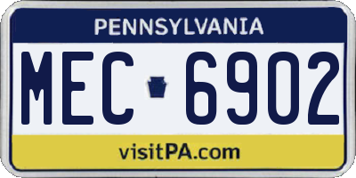 PA license plate MEC6902