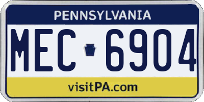 PA license plate MEC6904