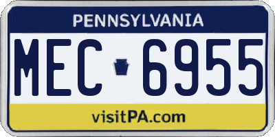 PA license plate MEC6955