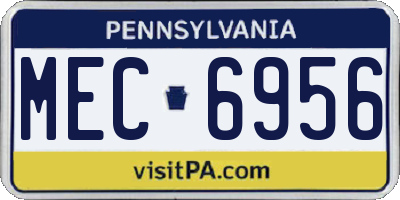 PA license plate MEC6956