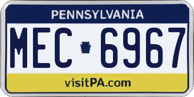 PA license plate MEC6967