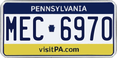 PA license plate MEC6970