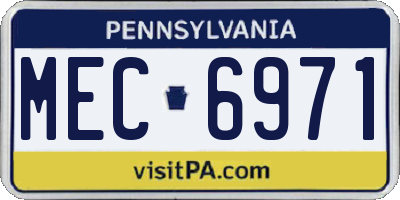 PA license plate MEC6971