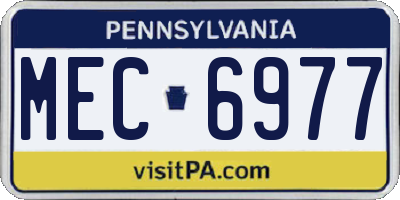 PA license plate MEC6977