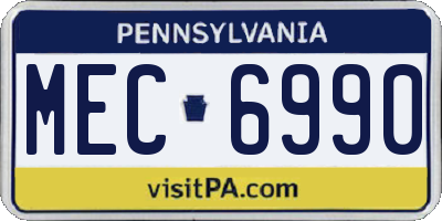PA license plate MEC6990